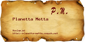 Planetta Metta névjegykártya